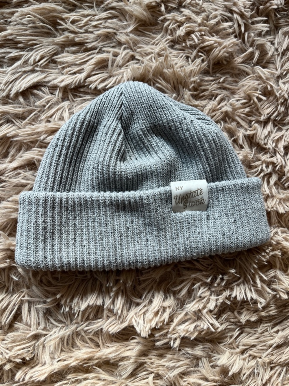 Upstate Stock Speckled Gray Upcycled Cotton Knit Beanie